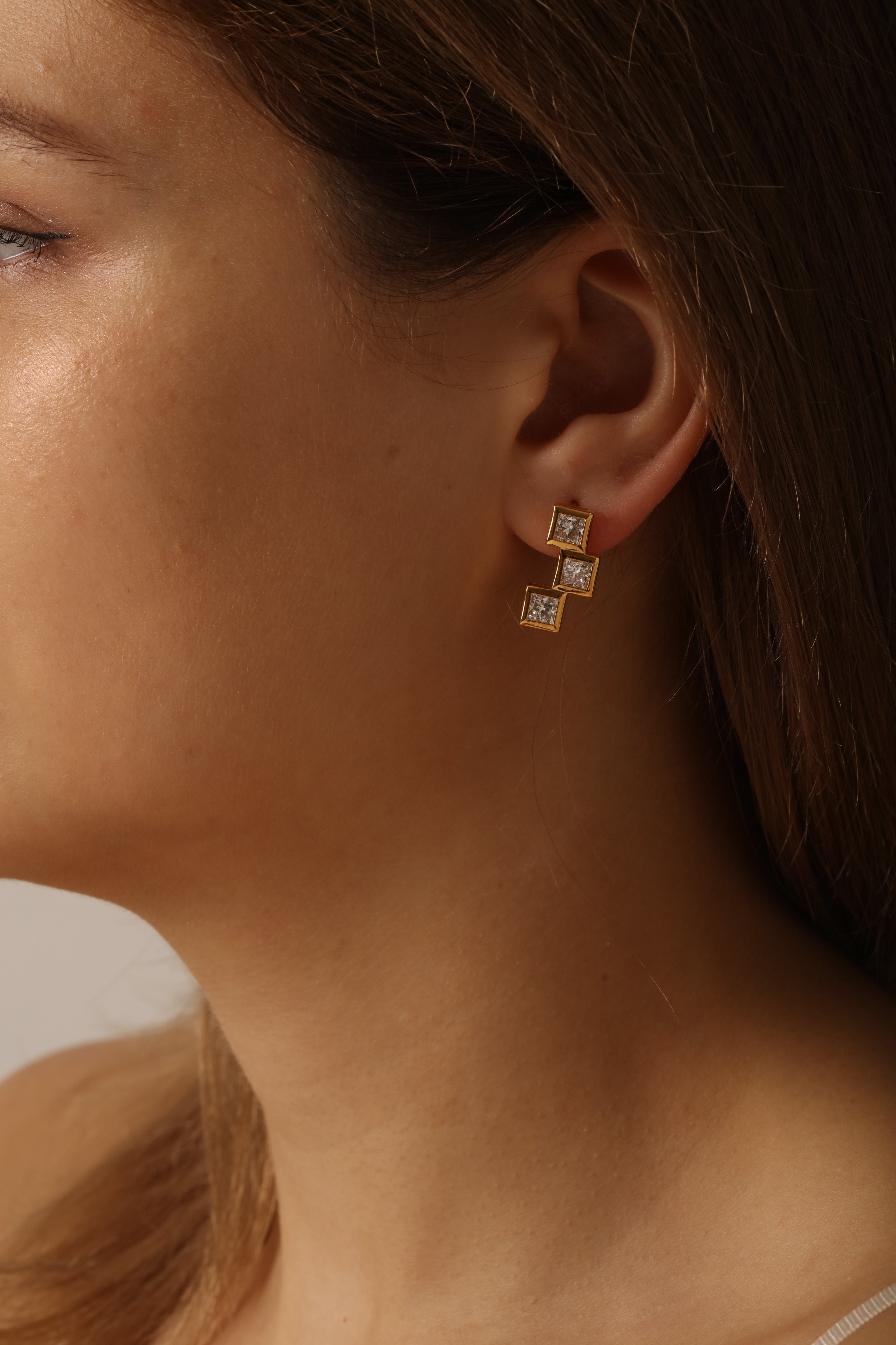The Geometric Studs Trio “Princess Cut”
