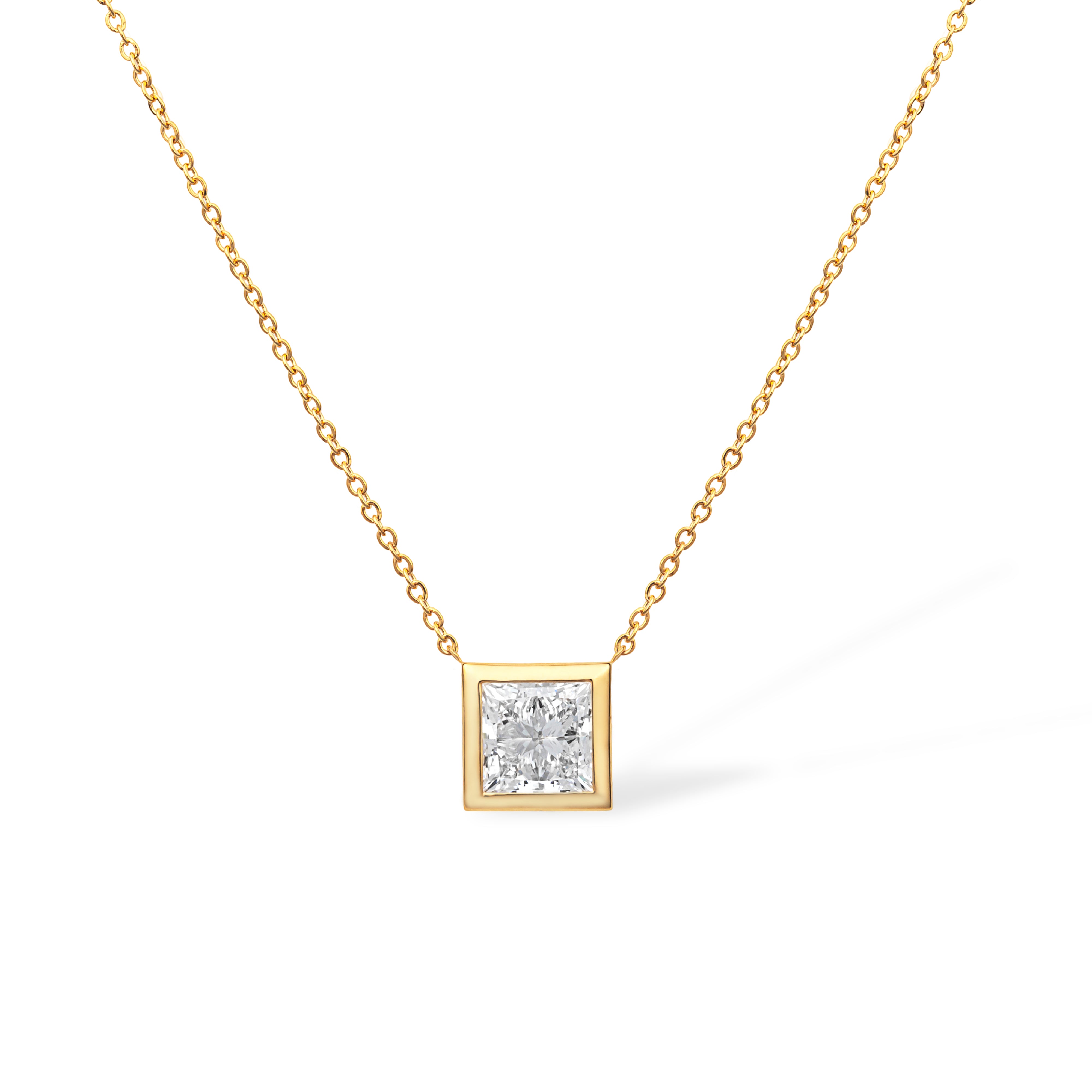 The Geometric Necklace 2ct “Princess cut”