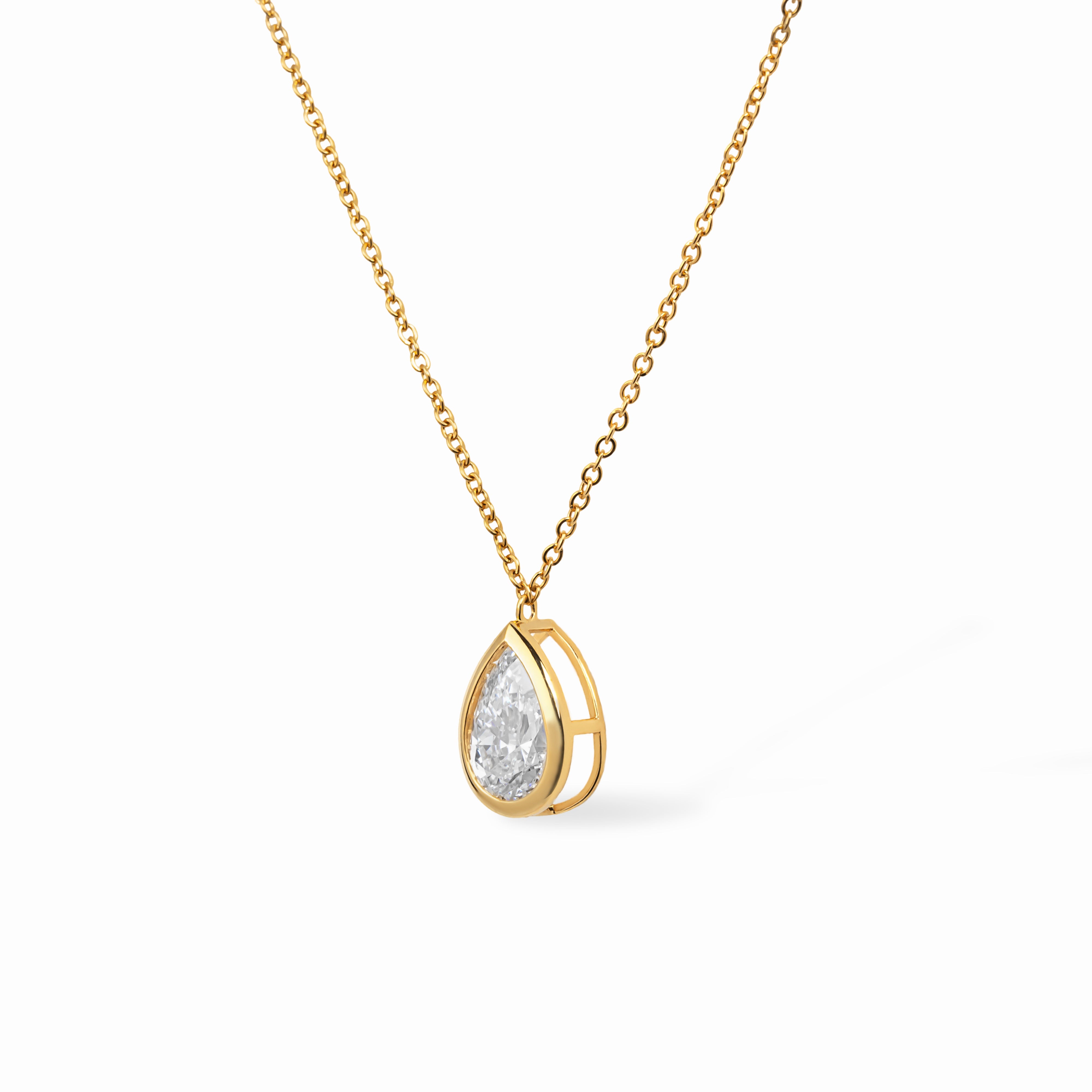 The Geometric Necklace 2ct “Pear shape”