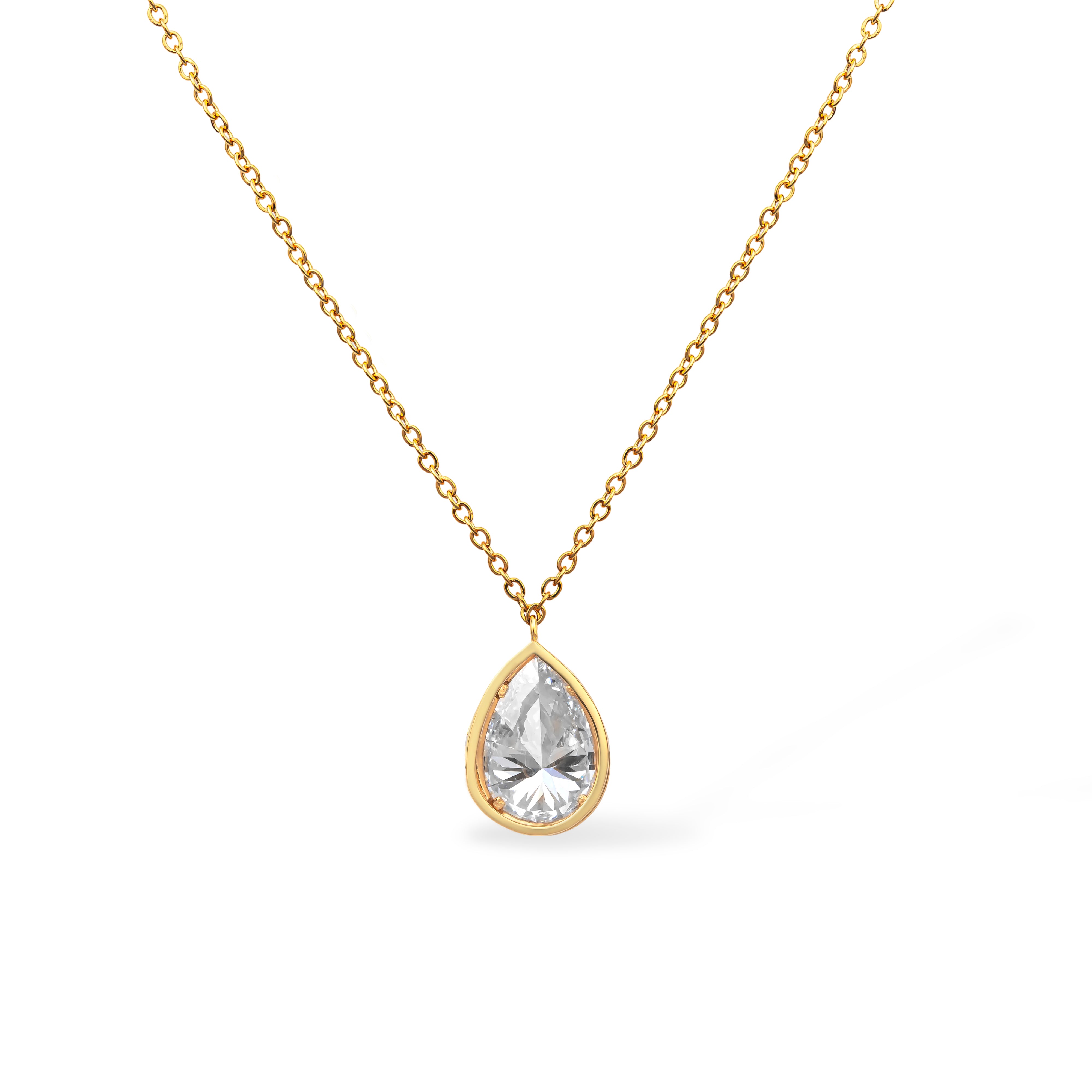 The Geometric Necklace 2ct “Pear shape”