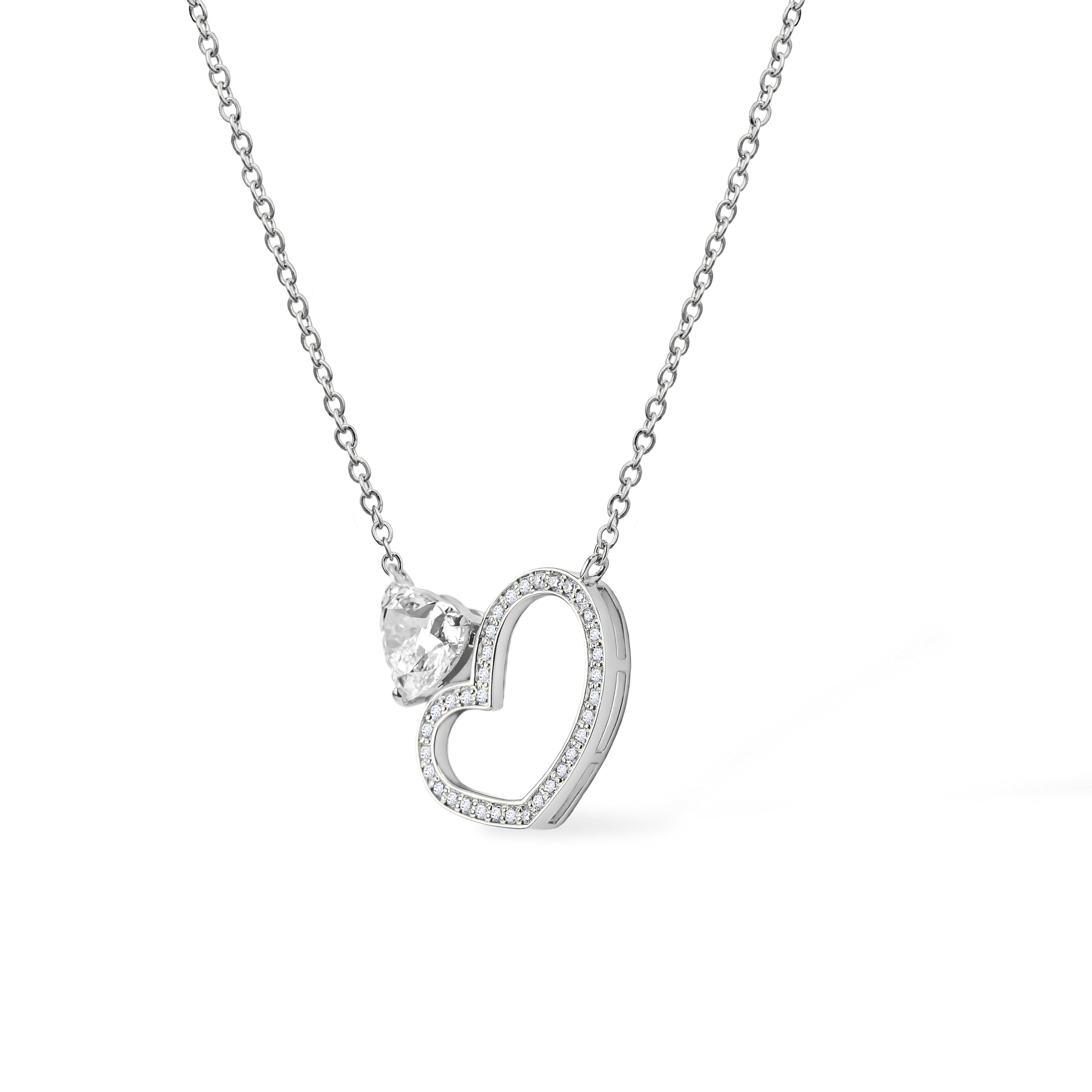 The Duals Necklace Heart 1ct