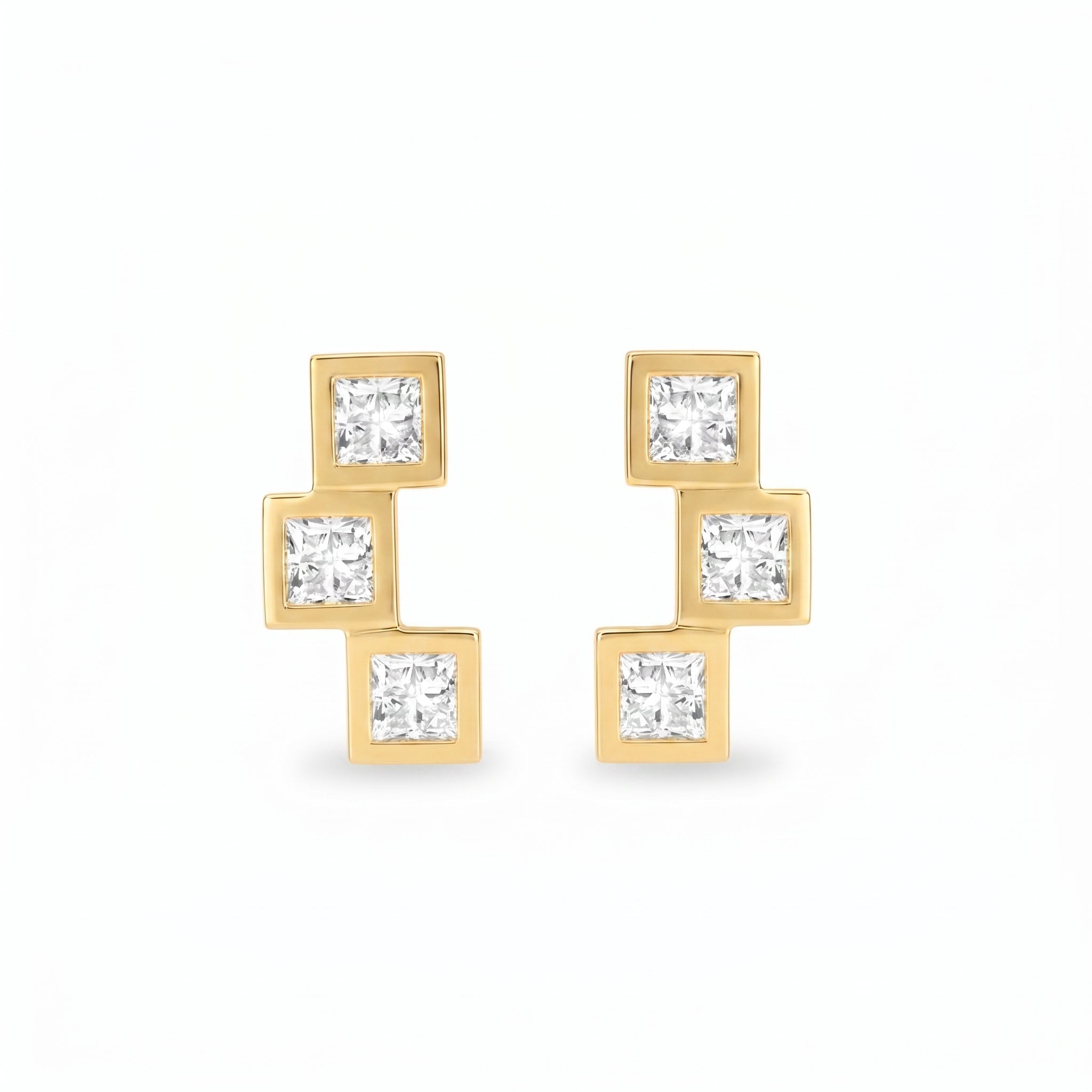 The Geometric Studs Trio “Princess Cut”