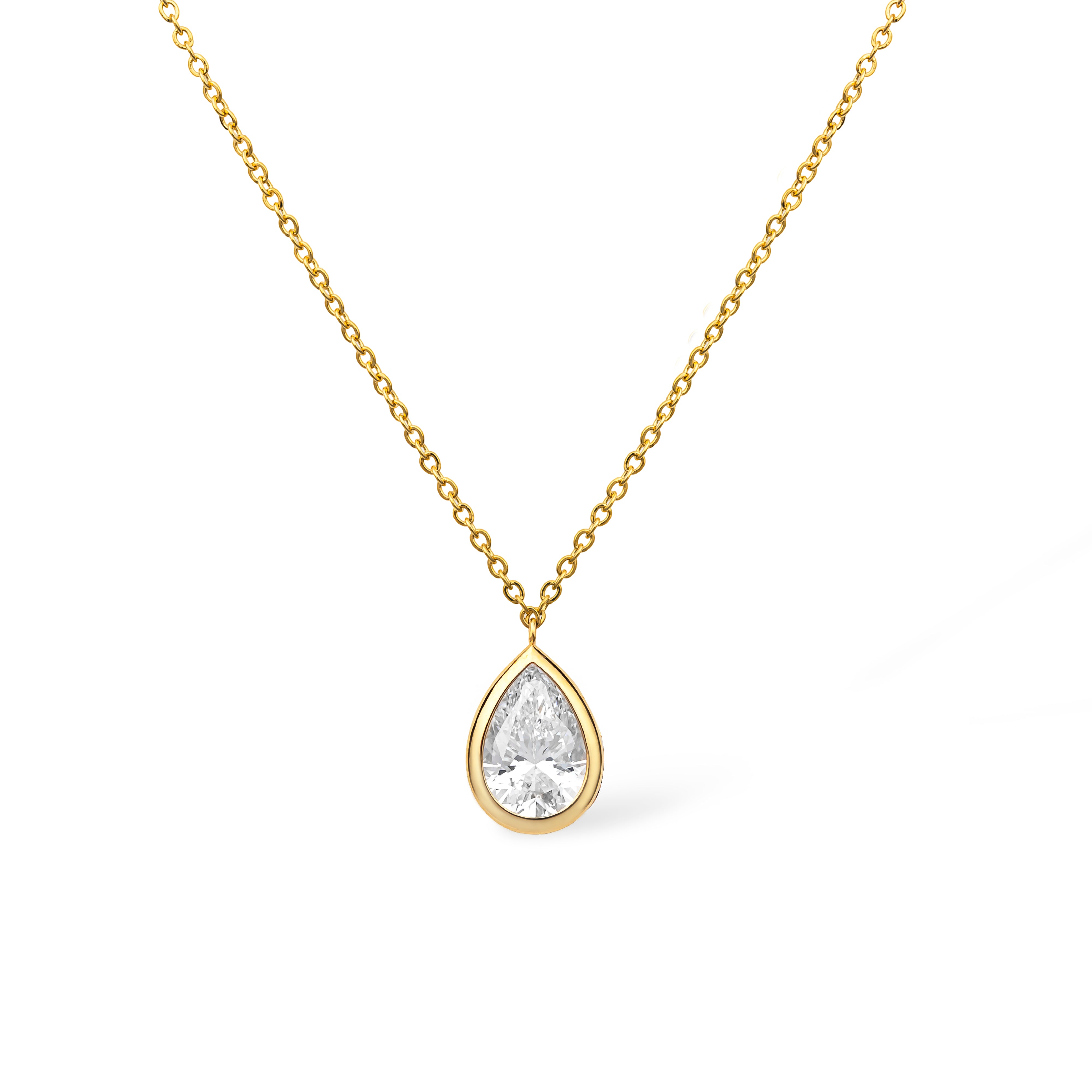 The Geometric Necklace 2ct “Pear shape”