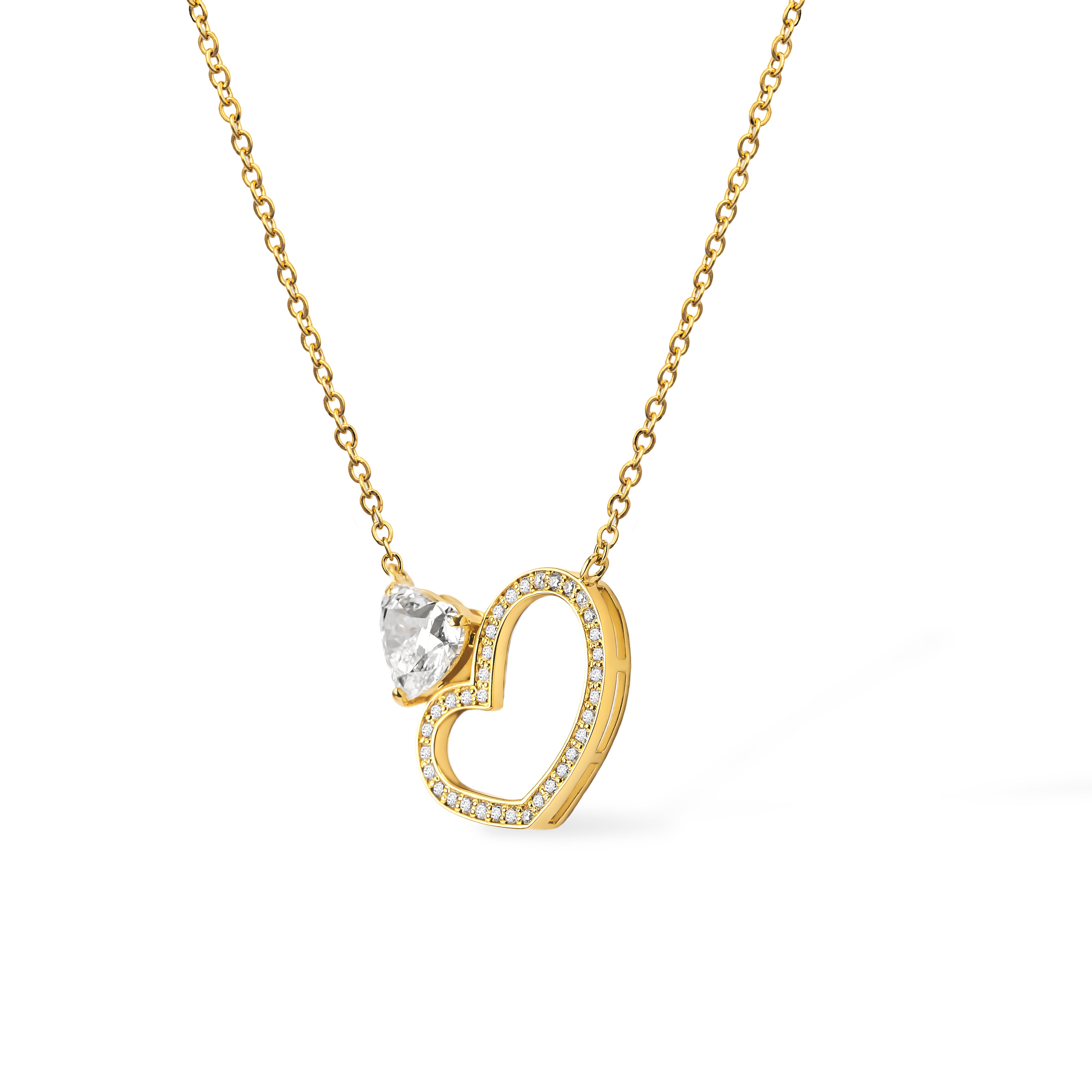 The Duals Necklace Heart 1ct